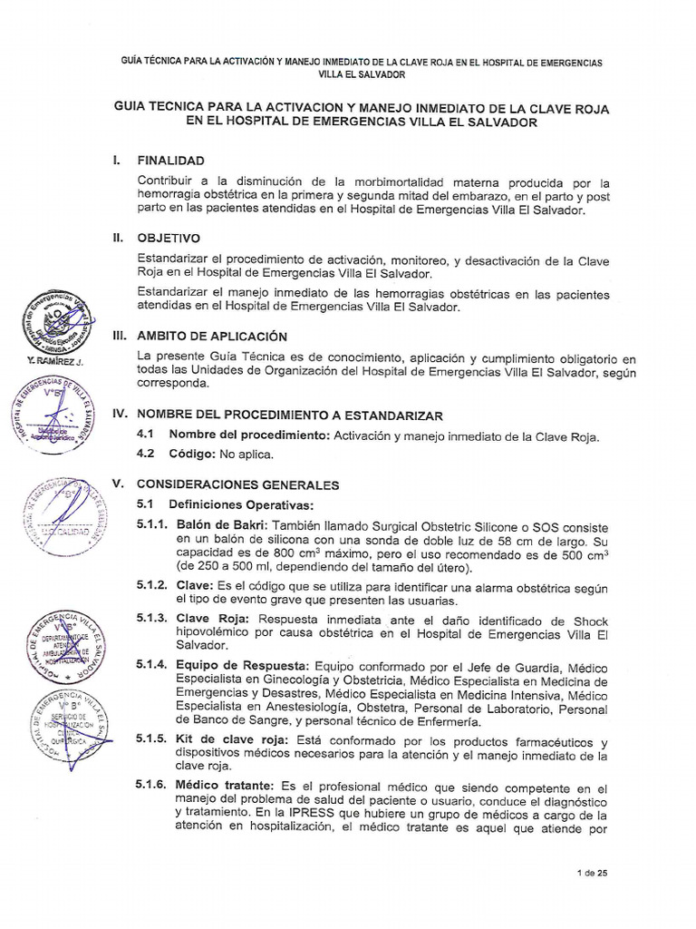 Guia Tecnica Activacion y Manejo Inmediato de La Clave Roja | PDF