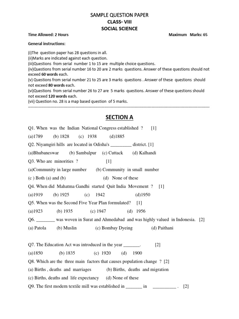 Kvs Session Ending Exam Question Paper Class 7 Maths