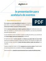 Carta de Presentación para Azafata/o de Eventos: I. Disponibilidad de Horarios