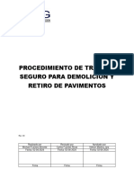 Procedimiento para Demolicion y Retiro de Pavimento