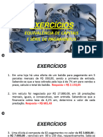 Exercícios: Equivalência de Capitais E Série de Pagamentos