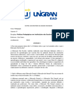 Práticas Pedagógicas em Instituições Não Escolares Unigran