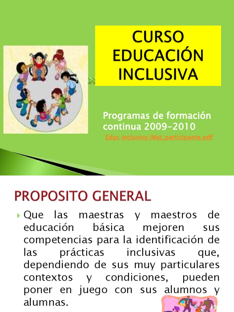 Formación en Educación Inclusiva 2009-2010 | PDF | Plan de estudios ...