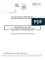 Fiche D'Evaluation: Evaluation de La Performance Des Structures Pour L'Annee 2023