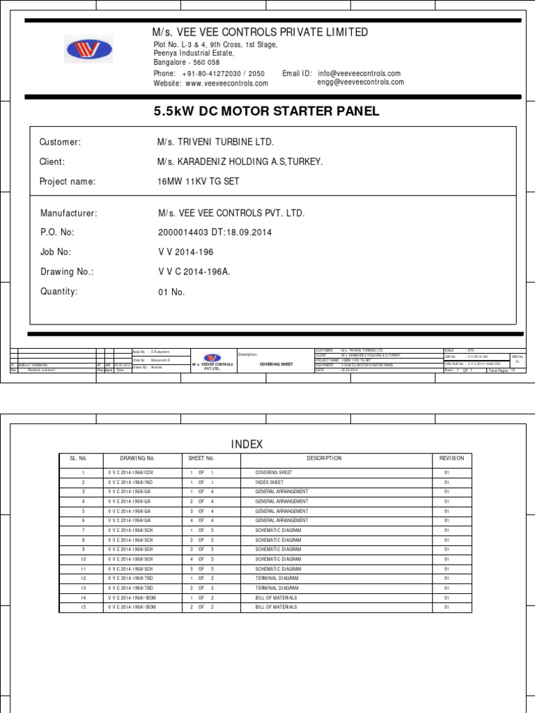 5.5kW DC Motor Starter Panel Drawing | PDF | Insulator (Electricity ...