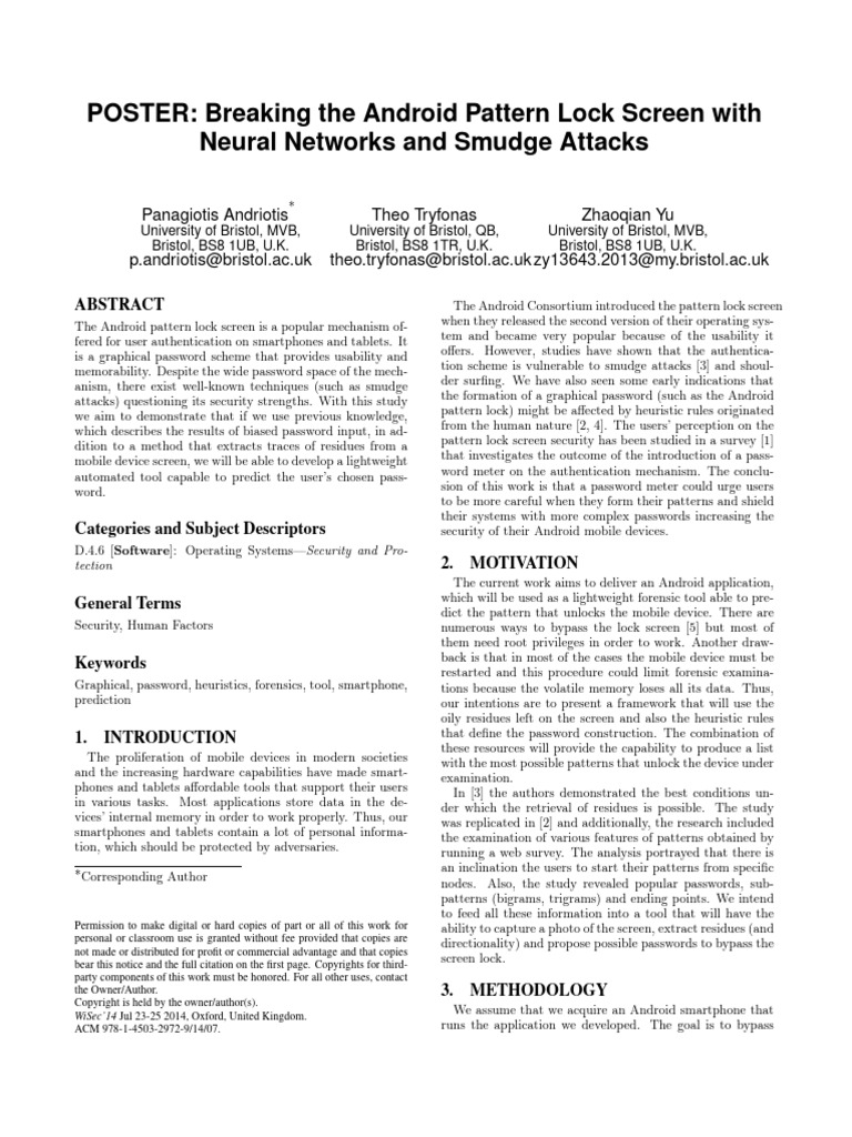 Breaking The Android Pattern Lock Screen With Neural Networks and ...