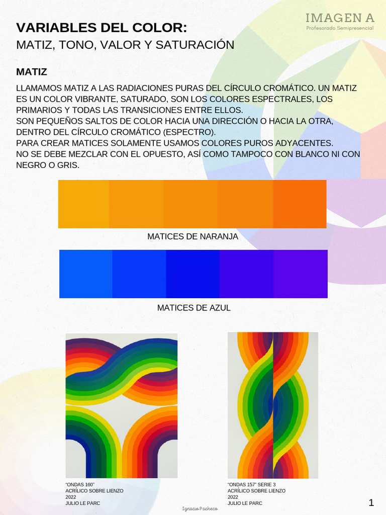 Variables del Color: Matiz y Tono | PDF | Color | Matiz