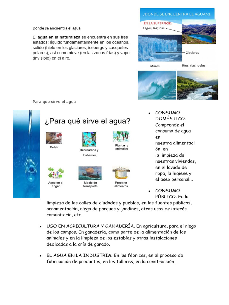 Usos y Purificación del Agua | PDF | Agua | Ciencias de la Tierra