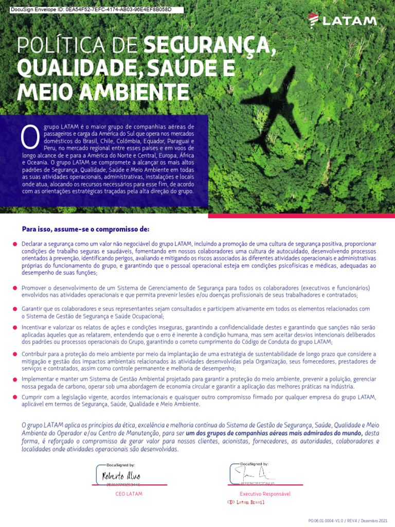 Política de Segurança Qualidade Saúde e Meio Ambiente Rev 4 Brasil (JJ ...