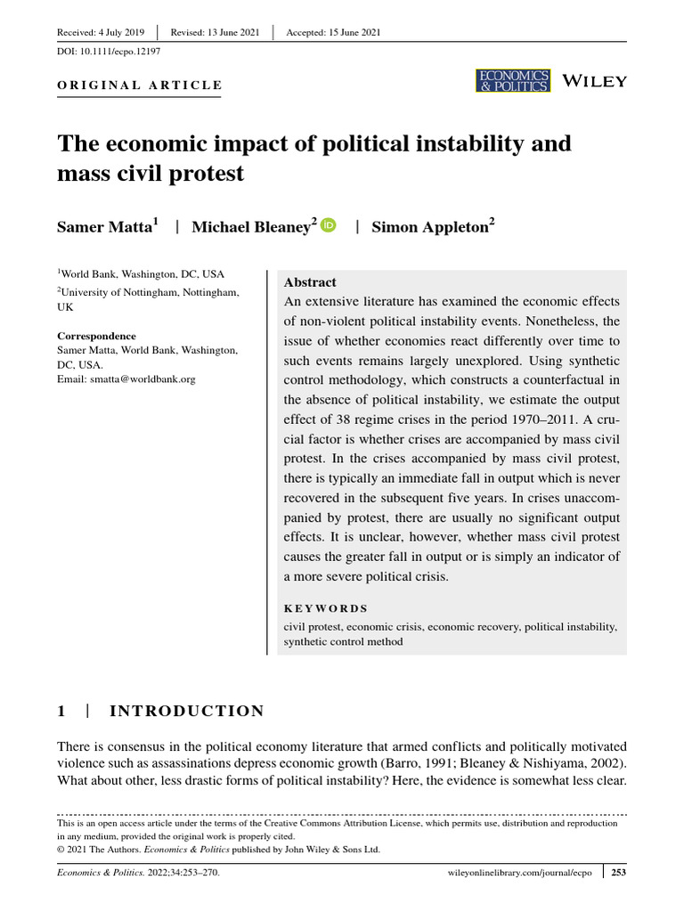 Economic Impact of Political Instability | PDF | Failed State | Arab Spring