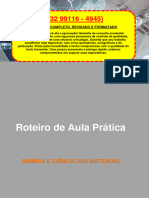 Resolução - (032 99116 - 4945) - Roteiro de Aula Prática – Química e Ciência Dos Materiais