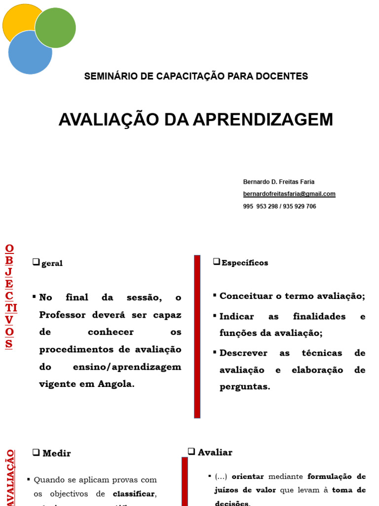 Avaliação da Aprendizagem em Angola | PDF | Pedagogia