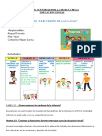 Plan de Actividades Semana de La Educacion Inicial 2023