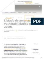 Listado de amenazas y vulnerabilidades en ISO 27001