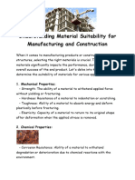 Understanding Material Suitability for Manufacturing and Construction