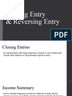 Closing Entry and Reversing Entry
