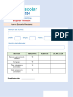 Quinto Grado Examen Trimestral 2 2023 2024