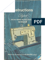 Singer Stylist 457 Sewing Machine Instruction Manual