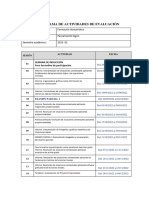 Cronograma de Evaluación