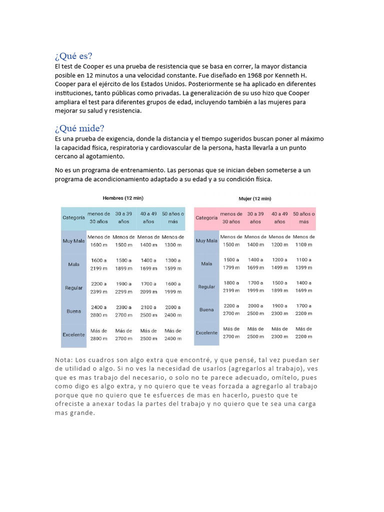 El Test de Cooper | PDF
