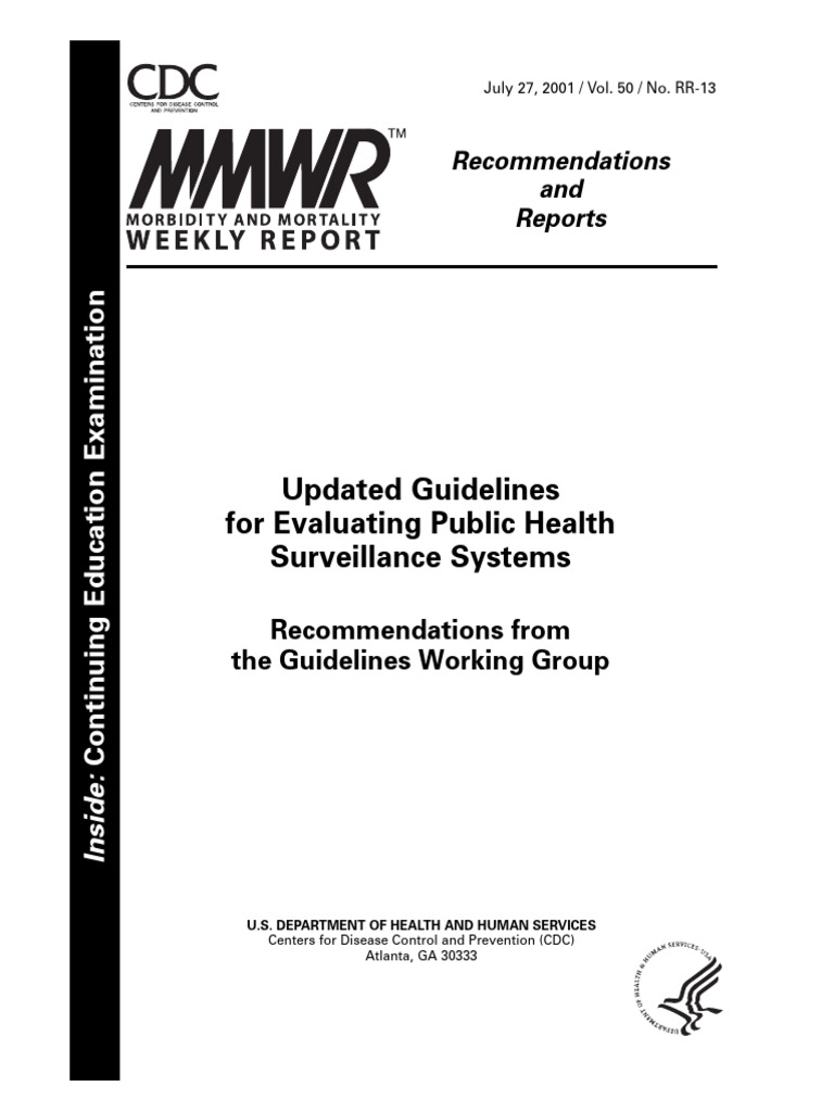 2001 CDC Guidelines Evaluating Public Health Surveillance PDF