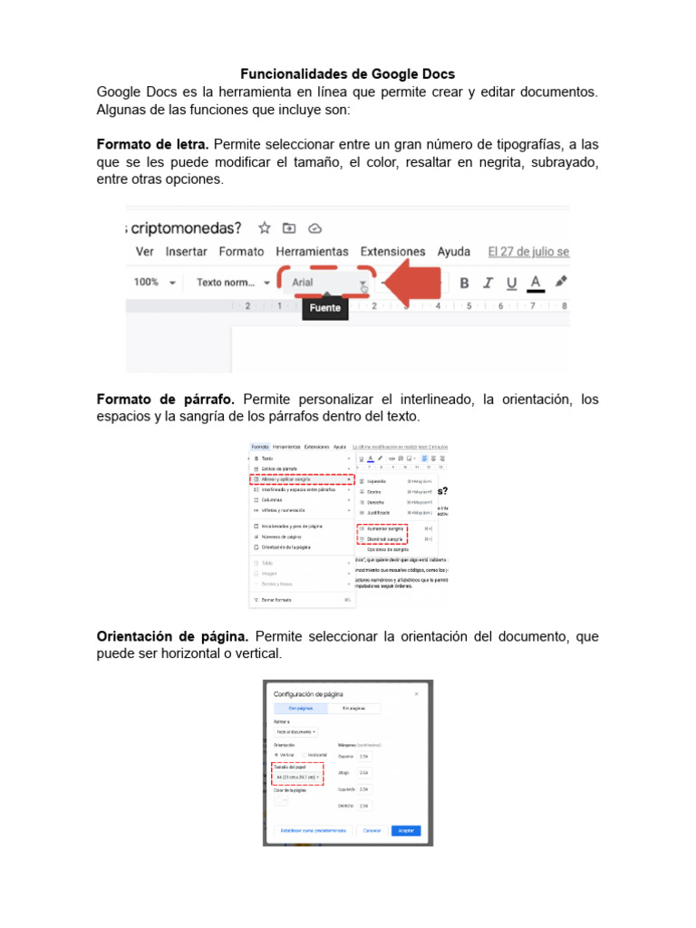 Funciones Esenciales de Google Docs | PDF | Informática