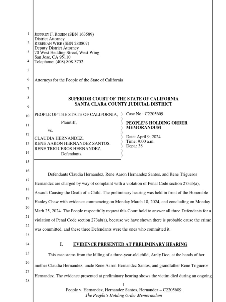 Preliminary Hearing Court Documents in San Jose Exorcism PDF Assault
