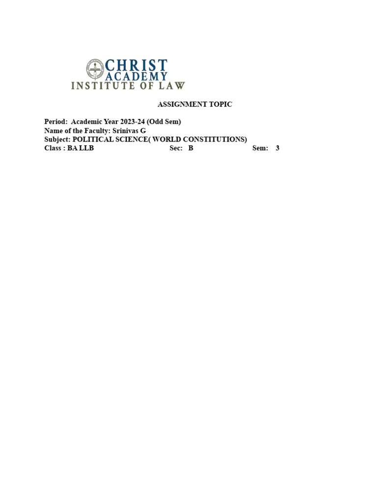 Pol Science 4 Final Ass | PDF | Constitution | Democracy