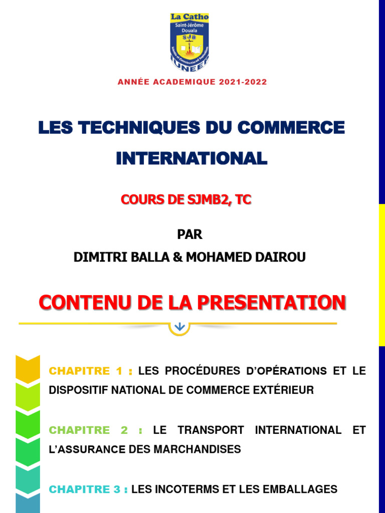 Techniques du Commerce International | PDF | Échange international ...