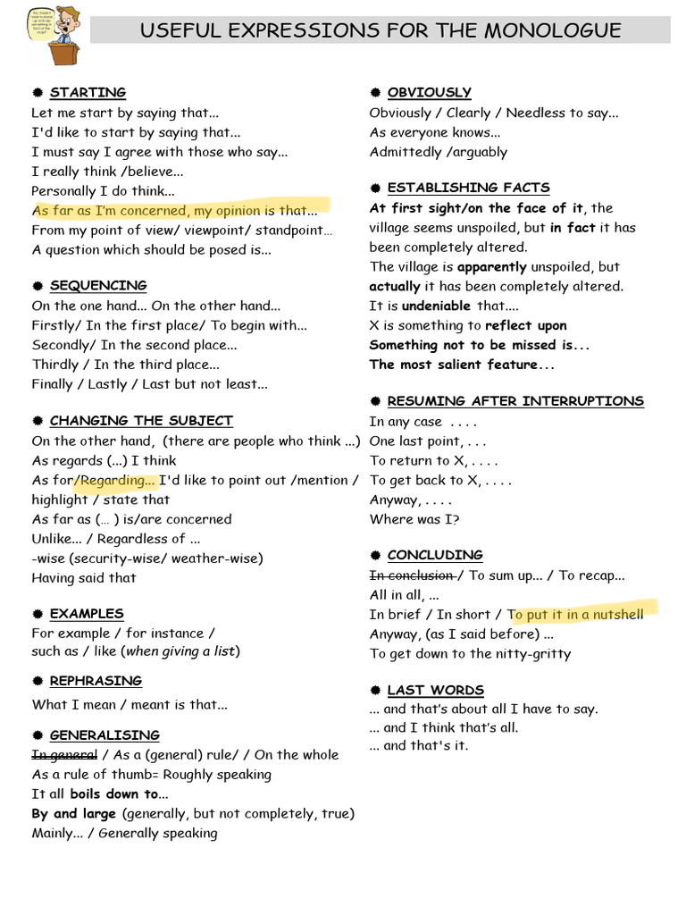 Expressions for Monologues and Dialogues | PDF | Language Mechanics ...