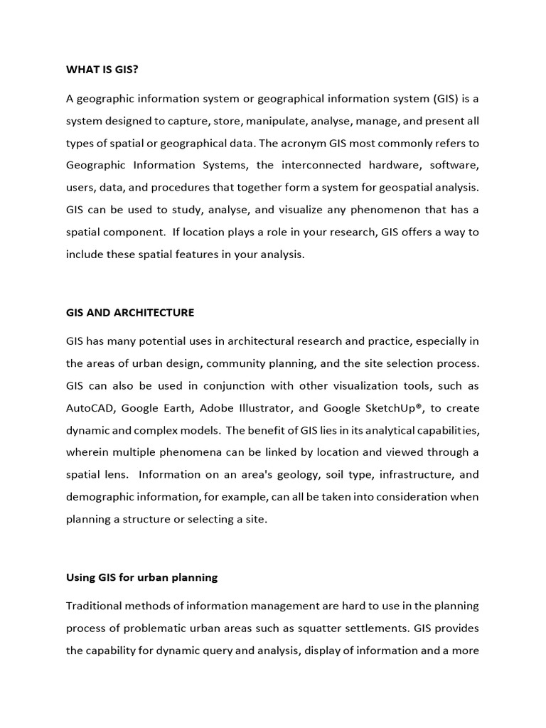 Advantages of GIS To Architecture by God | PDF | Geographic Information ...