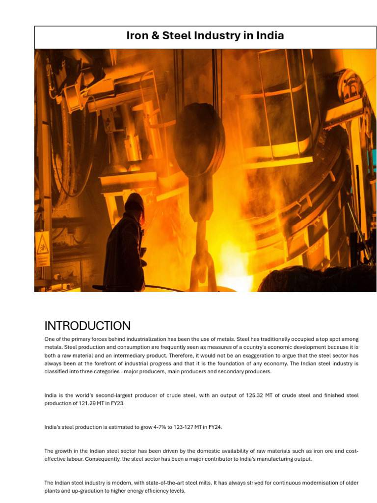 Iron & Steel Industry in India | PDF | Steel | Infrastructure