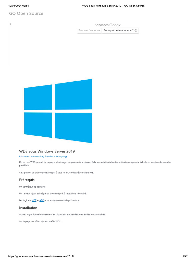 Déploiement WDS sur Windows Server 2019 | PDF | Serveur (Informatique ...