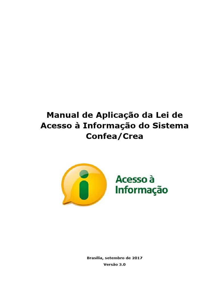 Manual da Lei de Acesso à Informação Confea/Crea | PDF | Administração ...