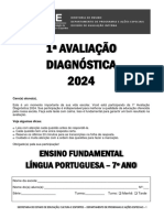 1 Avaliação Diagnóstica 2024 - Ensino Fundamental - Anos Finais - 7º Ano - LP