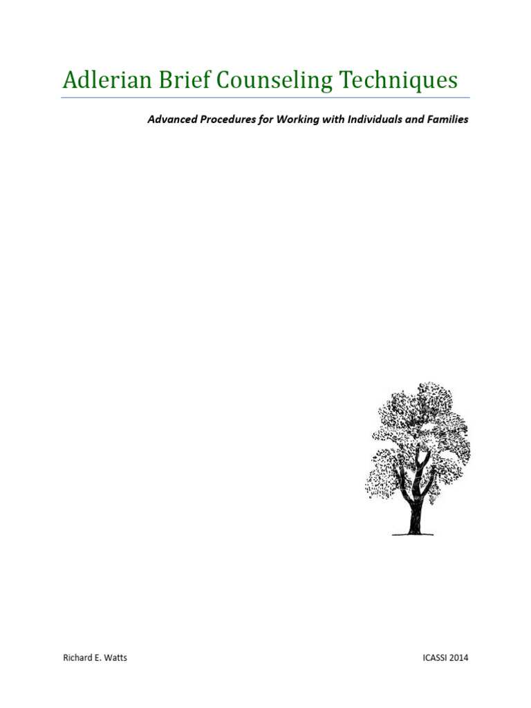 Adlerian Counseling Techniques | PDF | Psychotherapy | Psychology