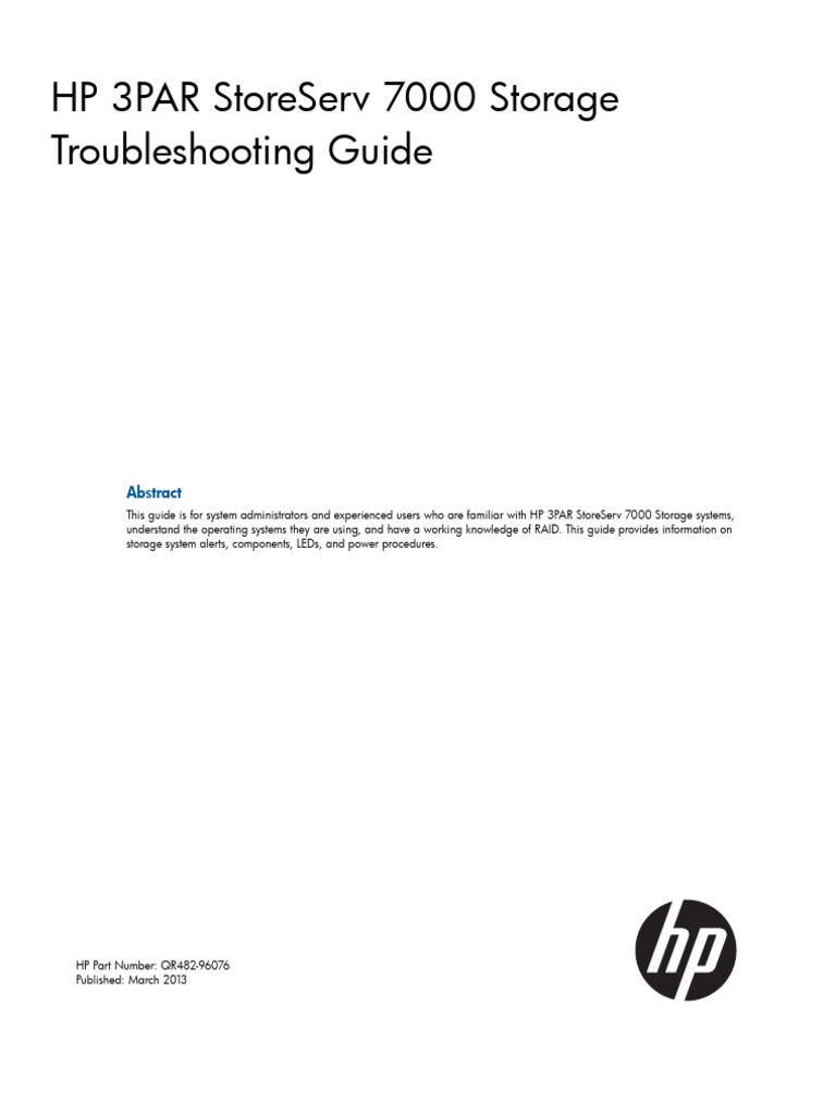 SS7000 Storage Troubleshooting Guide | PDF | Computing | Computer ...