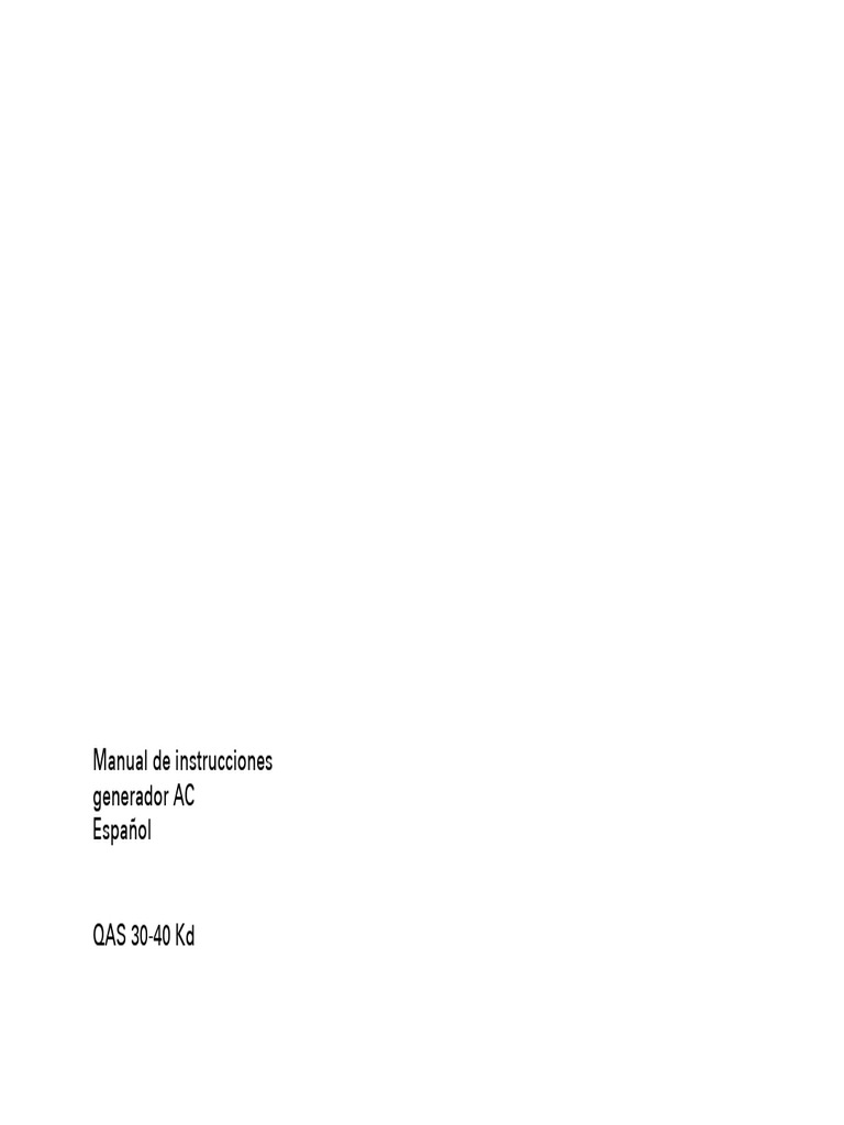 QAS 30-40 KD - ES | PDF | Generador eléctrico | Aislador (Electricidad)