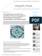 Health Post - The Importance of Effective Healthcare Waste Management - Promoting Environmental Sustainability and Public Health