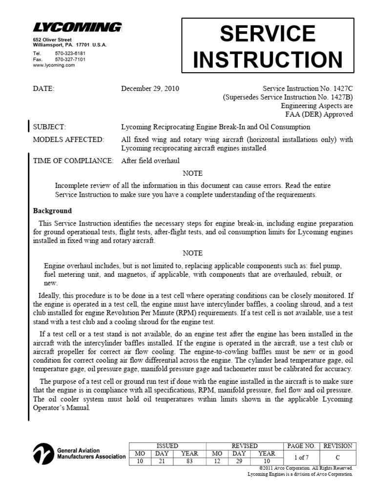 Reciprocating Engine BreakIn and Oil Consumption PDF
