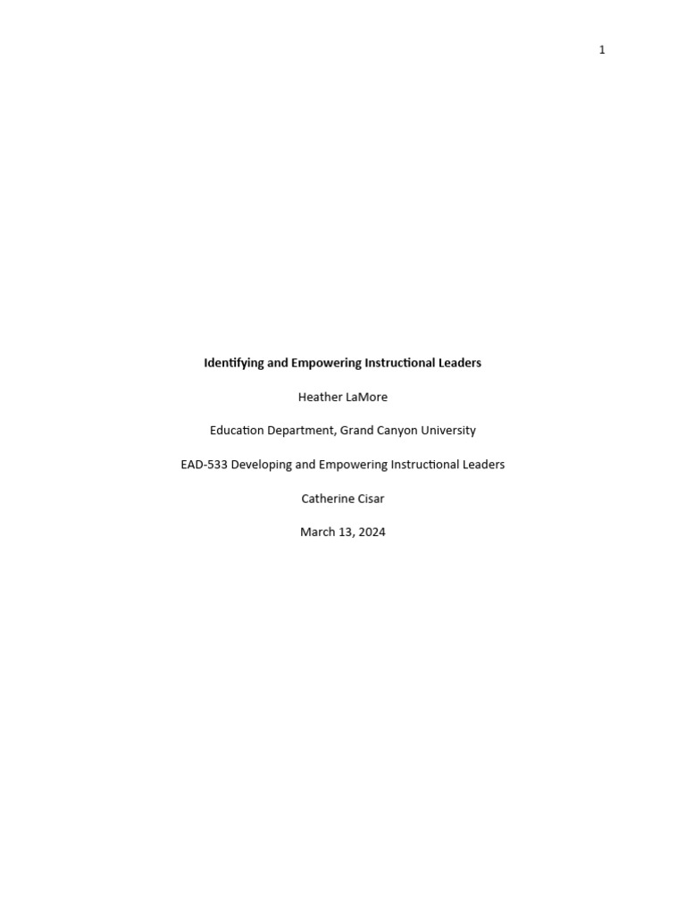 Empowering Instructional Leaders in Schools | PDF | Leadership | Human ...