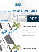 Lesson 2.1-Test Levels and Test Types