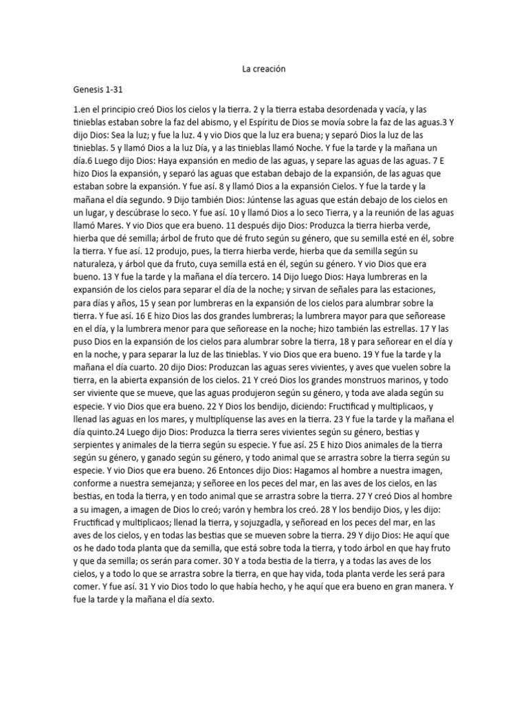 Creación y rol del ser humano en Génesis | PDF | Tierra