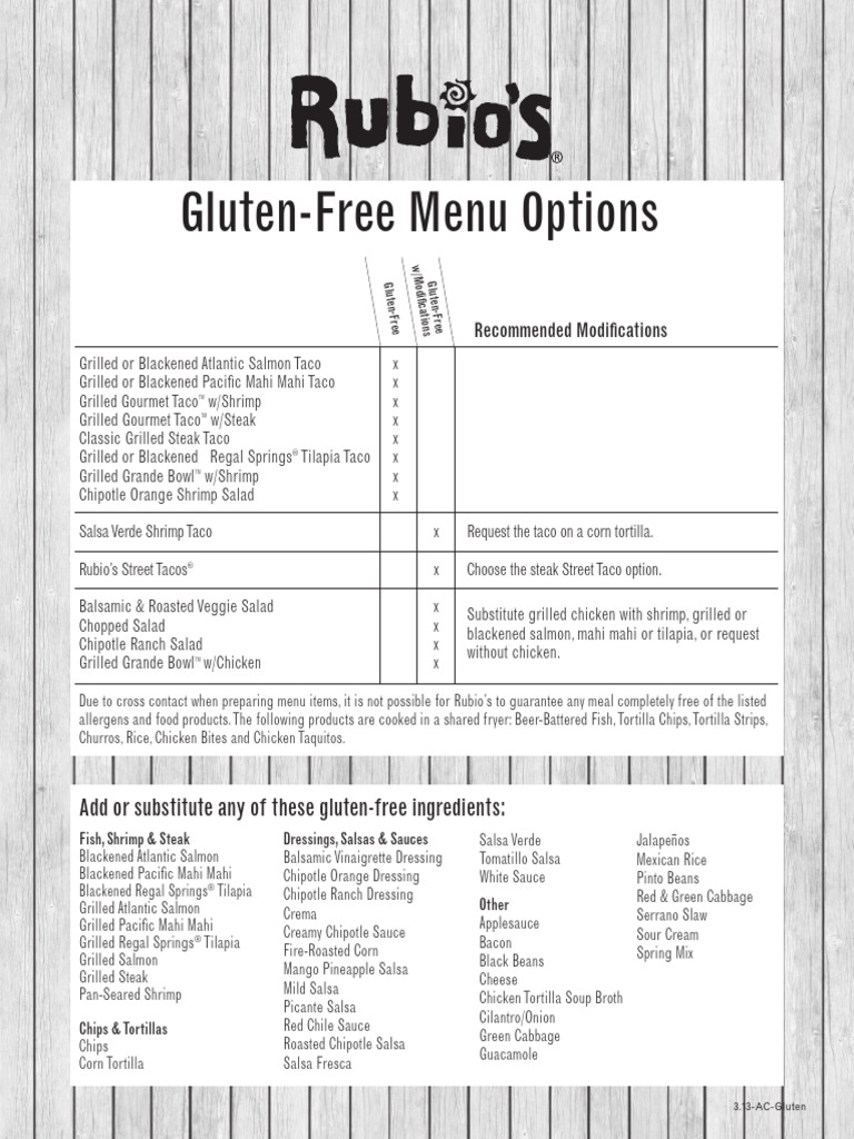 Allergen Info Gluten Download Free PDF Taco Chipotle Mexican Grill