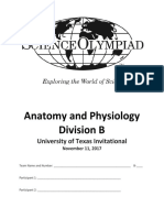 Anatomy and Physiology Science Olympiad Div B Invite Fall 2017 Exam