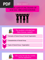 UCSP Forms Function of Social Organization