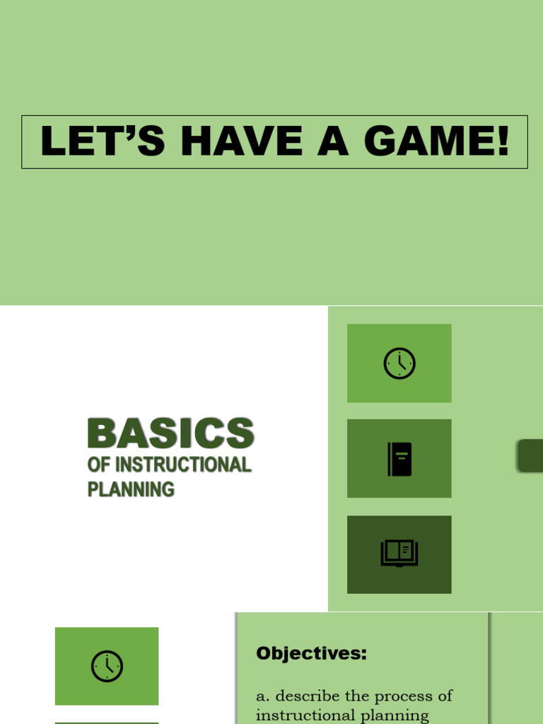 Basics Of Instructional Planning
