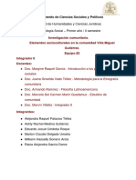 Investigación Comunitaria. Equipo 2. Corte 2.