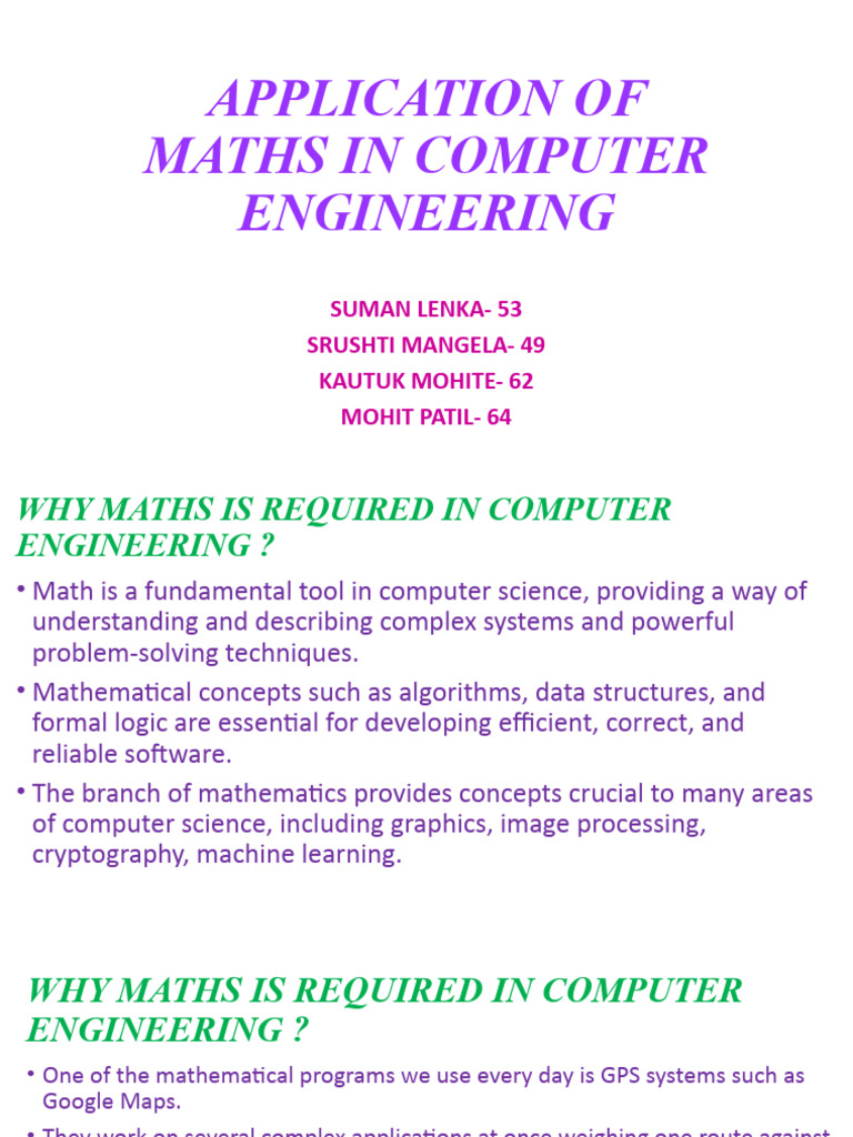 Math's Role in Computer Engineering | PDF | Discrete Mathematics ...