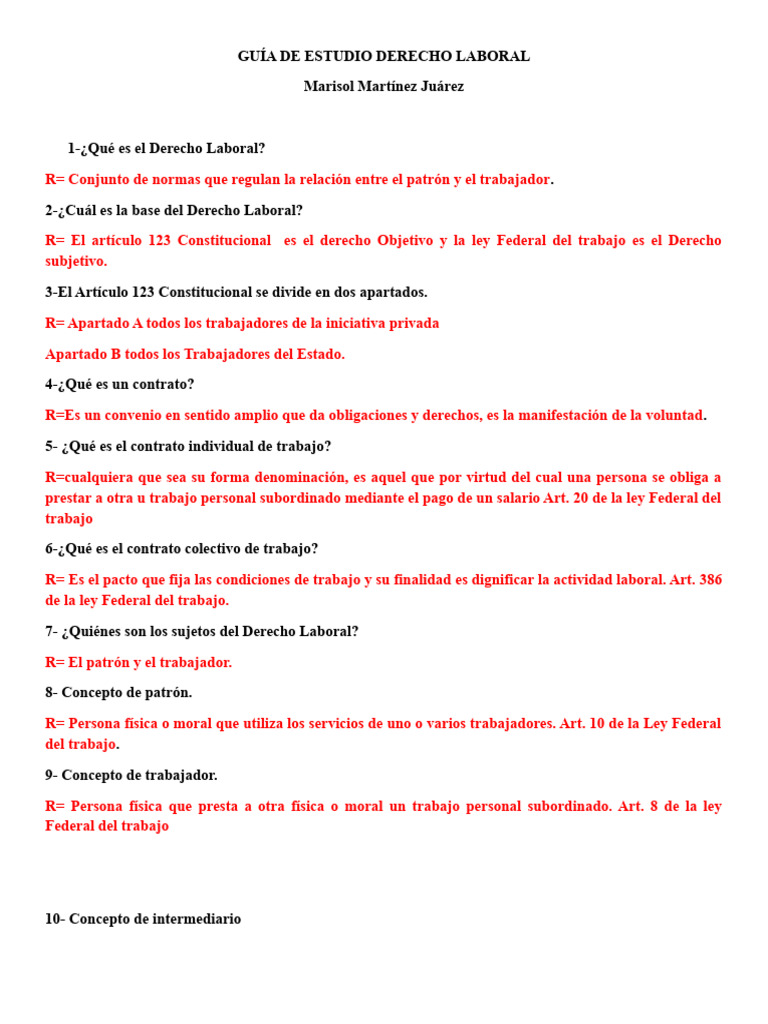 Guía Práctica de Derecho Laboral PDF | PDF | Derecho laboral | Salario